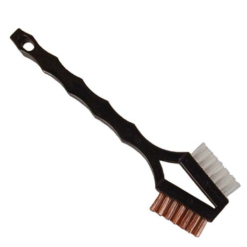 3 x 7 Row 0.006" Phosphor Bronze and 0.016" Nylon Bristle, Plastic Handle Double-Headed Brush
