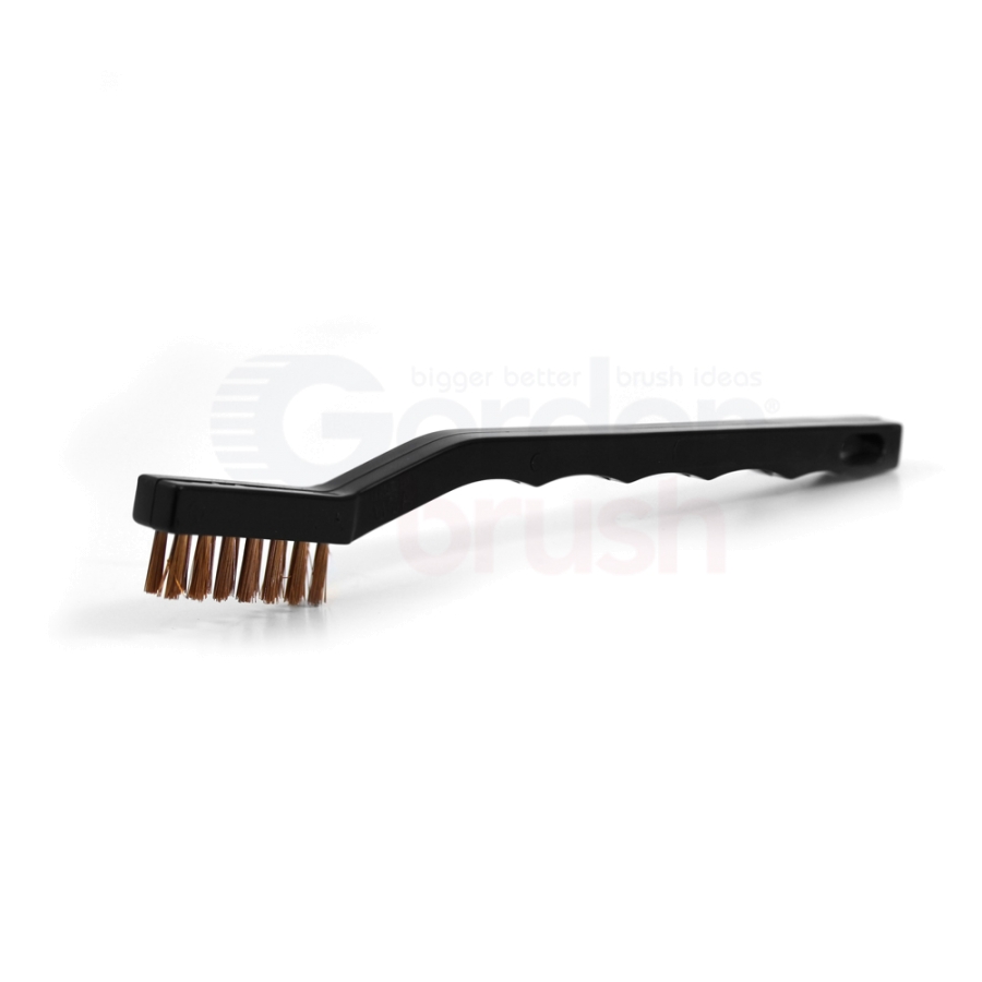 3 x 7 Row 0.006" Phosphor Bronze Bristle and Plastic Handle Scratch Brush