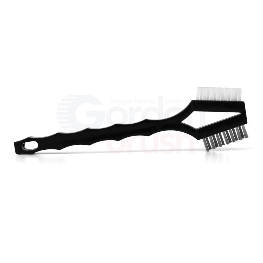 3 x 7 Row 0.006" Stainless Steel and 0.016" Nylon Bristle, Plastic Handle Double-Headed Brush 3