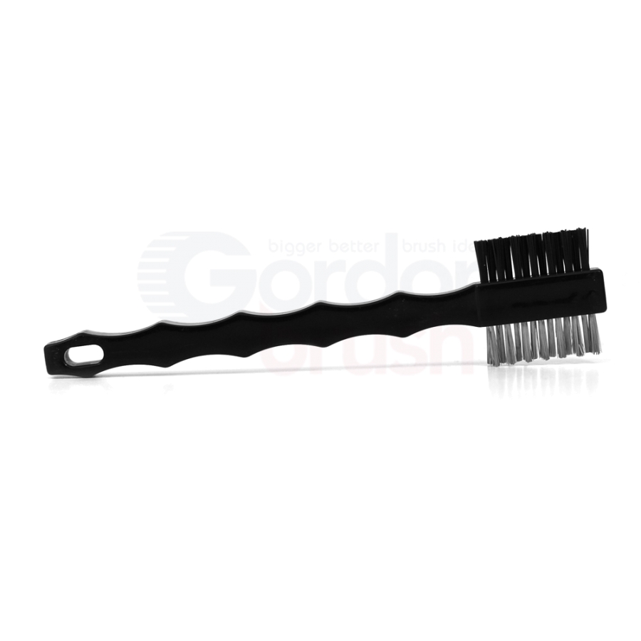 3 x 7 Row 0.006" Stainless Steel and 0.018" Nylon Bristle, Plastic Handle Double-Headed Brush 3