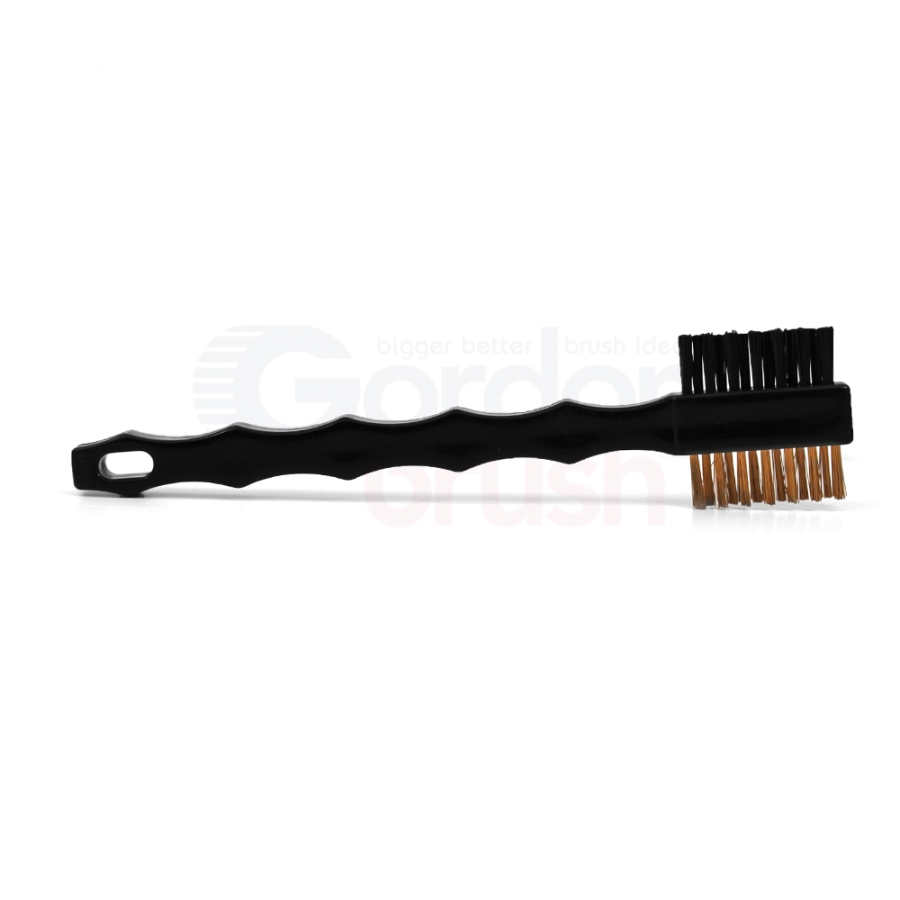 3 x 7 Row 0.008" Phosphor Bronze and 0.018" Nylon Bristle, Plastic Handle Double-Headed Brush 3