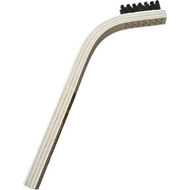 3 x 7 Row 0.018" Nylon Bristle and 60° Bent Handle Scratch Brush 1