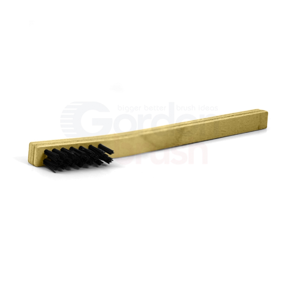 3 x 7 Row 0.018" Nylon Bristle and Plywood Handle Scratch Brush 2