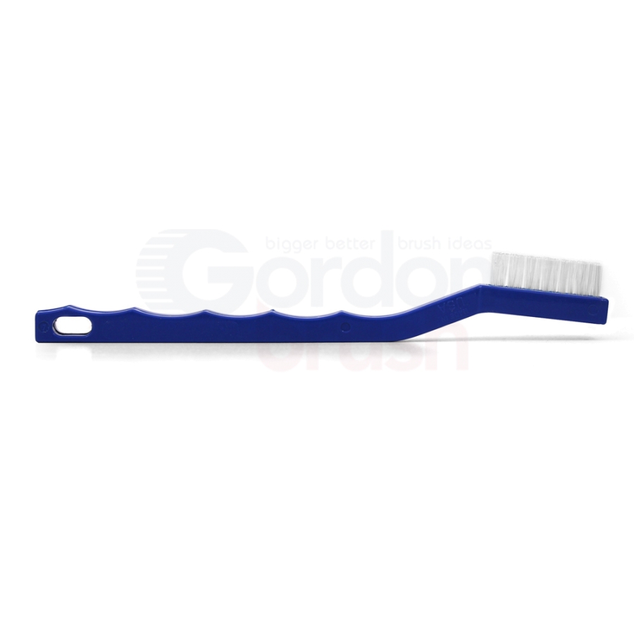 3 x 7 Row 0.020" Nylon Bristle and Blue Plastic Handle Scratch Brush 3