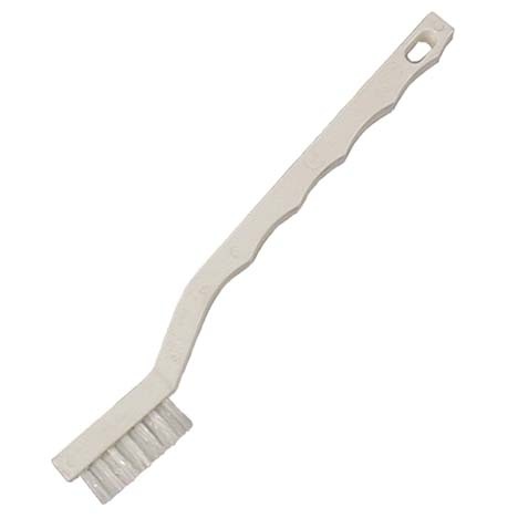 3 x 7 Row 0.020" Nylon Bristle and White Plastic Handle Scratch Brush