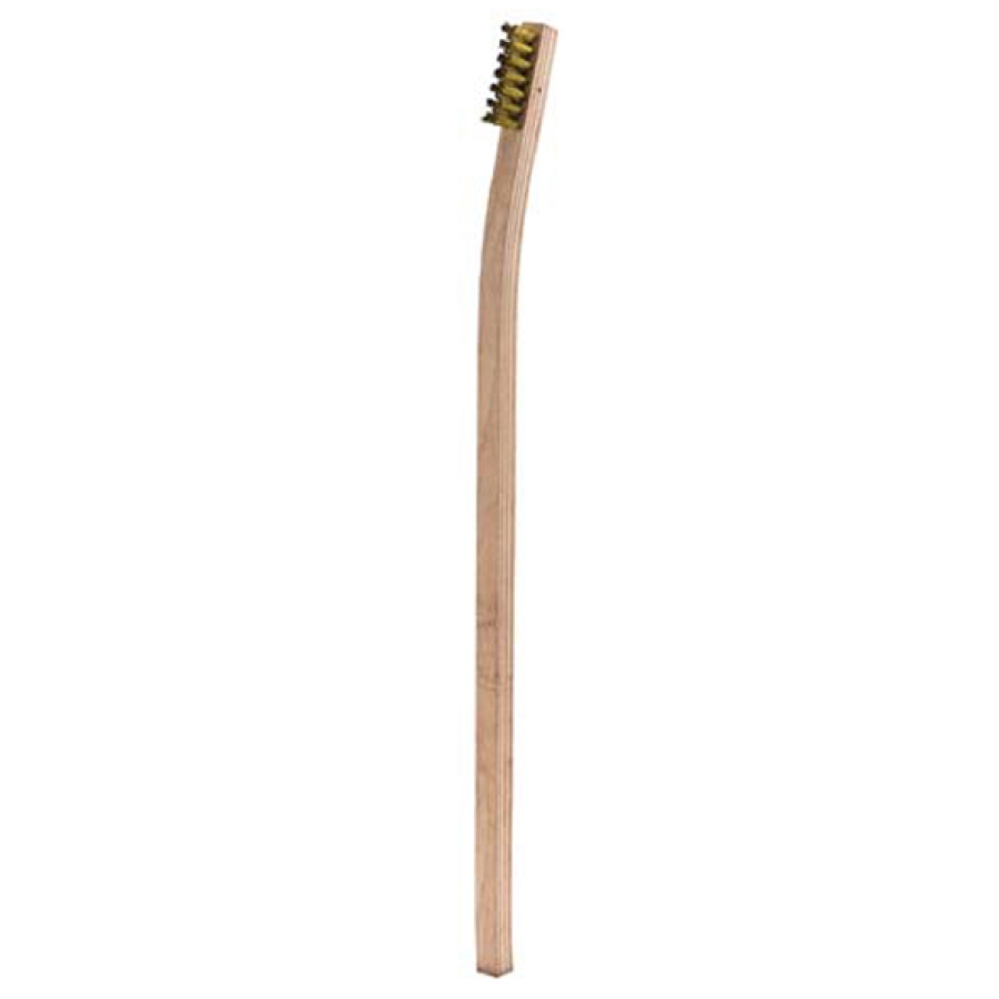 3 x 7 Row .003" Brass Bristle and Long Handle Plywood Scratch Brush