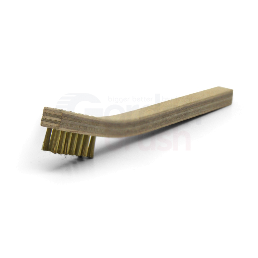 3 x 7 Row .003 Brass Bristle and Plywood Handle Scratch Brush