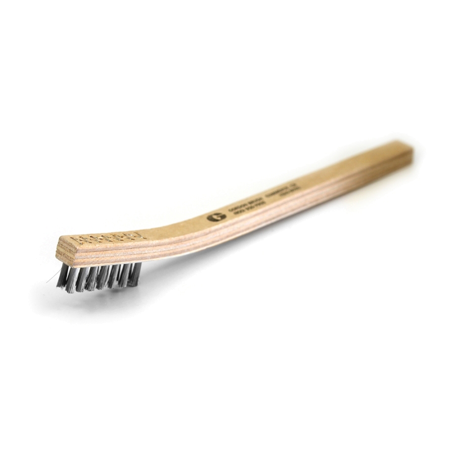 3 x 7 Row .003 Stainless Steel Bristle and Plywood Handle Scratch Brush