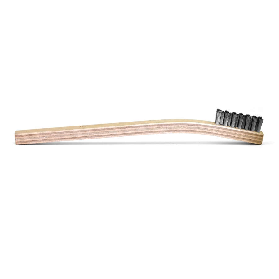 3 x 7 Row .003 Stainless Steel Bristle and Plywood Handle Scratch Brush