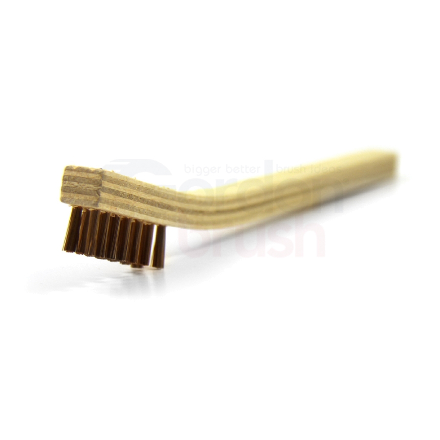 3 x 7 Row .006" Phosphor Bronze Bristle and Plywood Handle Scratch Brush