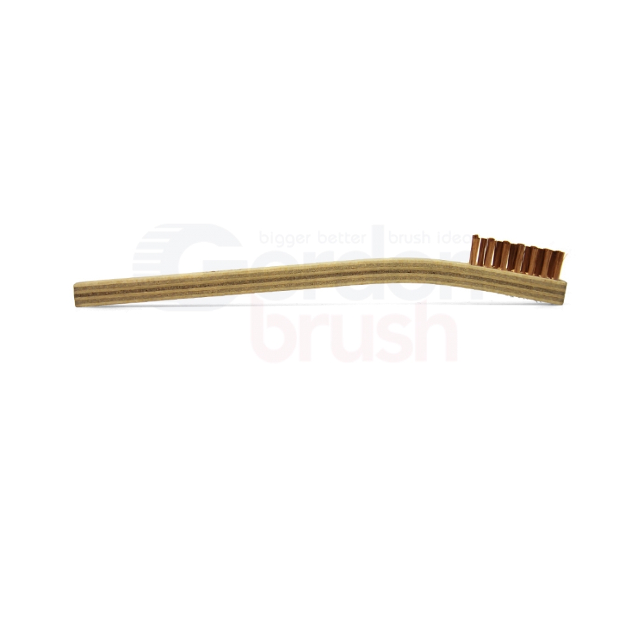 3 x 7 Row .006" Phosphor Bronze Bristle and Plywood Handle Scratch Brush 3