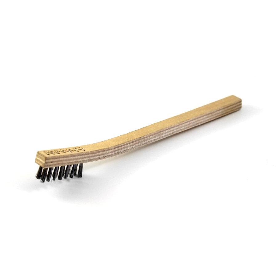 3 x 7 Row .006" Stainless Steel and Plywood Handle Scratch Brush