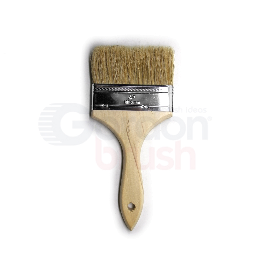 4" Double Thick Natural Bristle and Wood Handle Chip Brush 