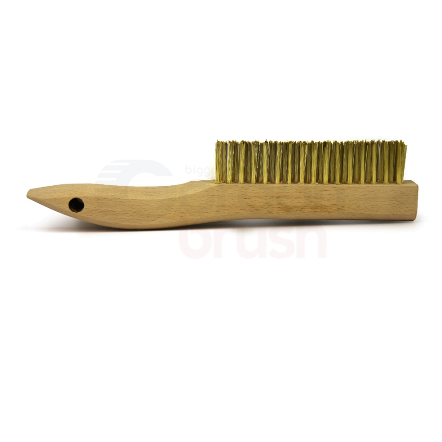Forney 70519 Wire Scratch Brush Brass With Wood Shoe Handle for sale online 