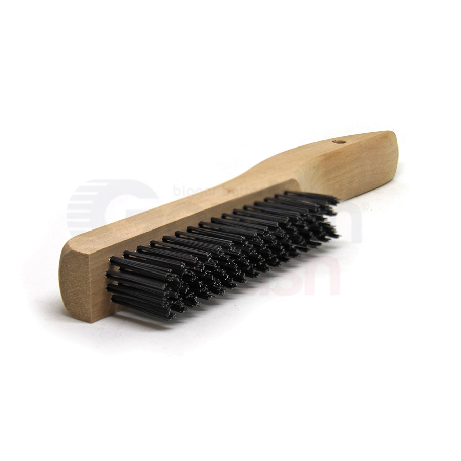 Wire Scratch Brush with Wood Handle and Scraper (Carbon Steel)