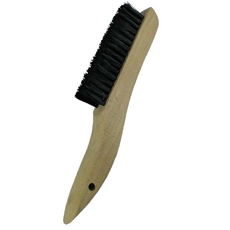 4 x 16 Row 0.018" Nylon Bristle and Wood Shoe Handle Plater's Brush