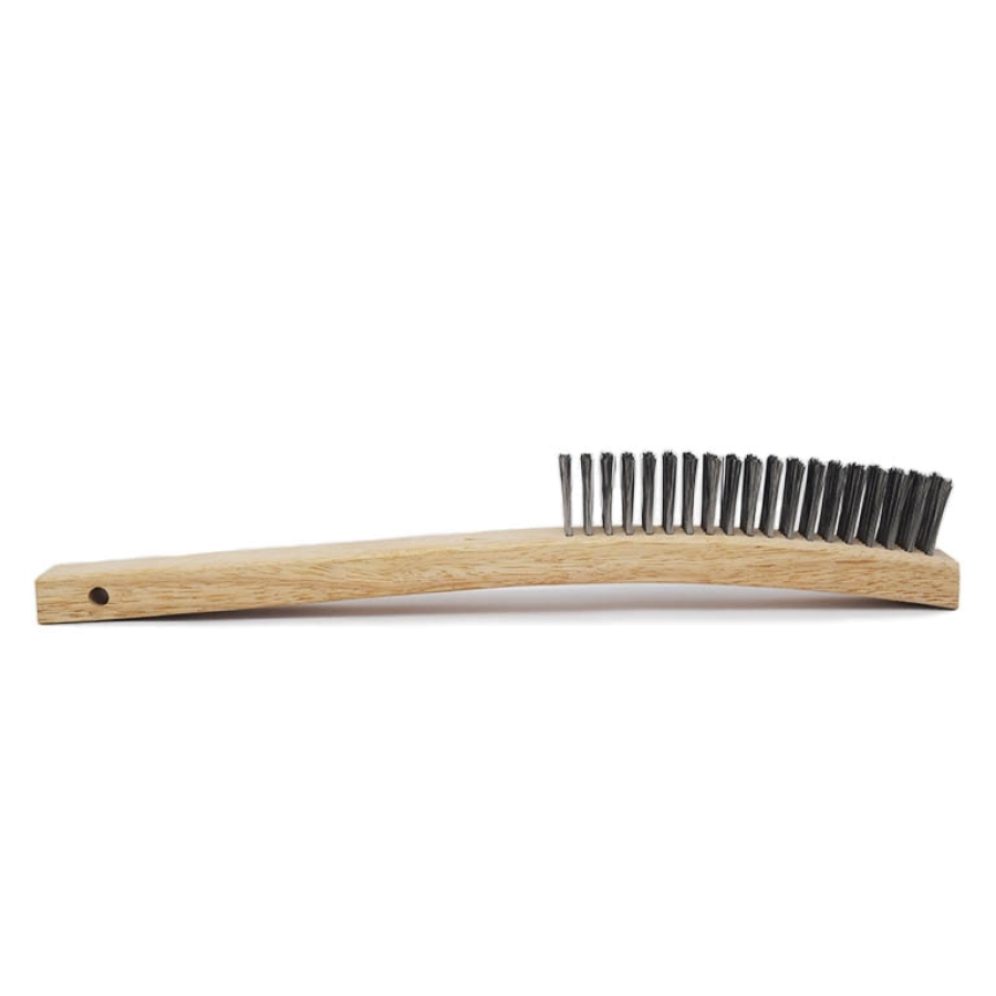 SB416) 4 x 16 Soft Grip Carbon Steel Wire Brush- Shoe Handle