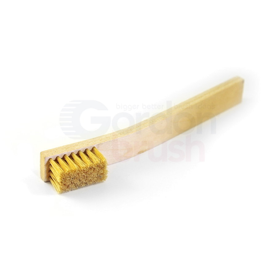 4 x 9 Row 0.008 Brass Bristle and Plywood Handle Large Scratch Brush