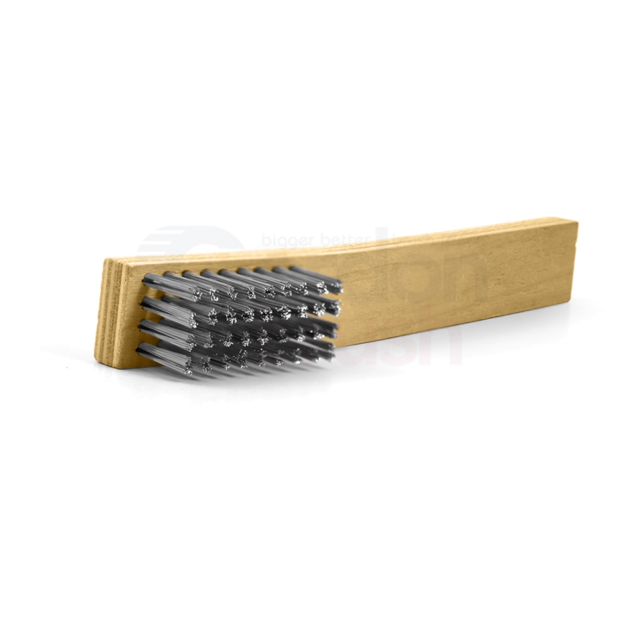 4 x 9 Row 0.008 Brass Bristle and Plywood Handle Large Scratch Brush