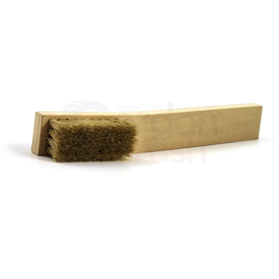 4 x 9 Row 0.008 Brass Bristle and Plywood Handle Large Scratch Brush