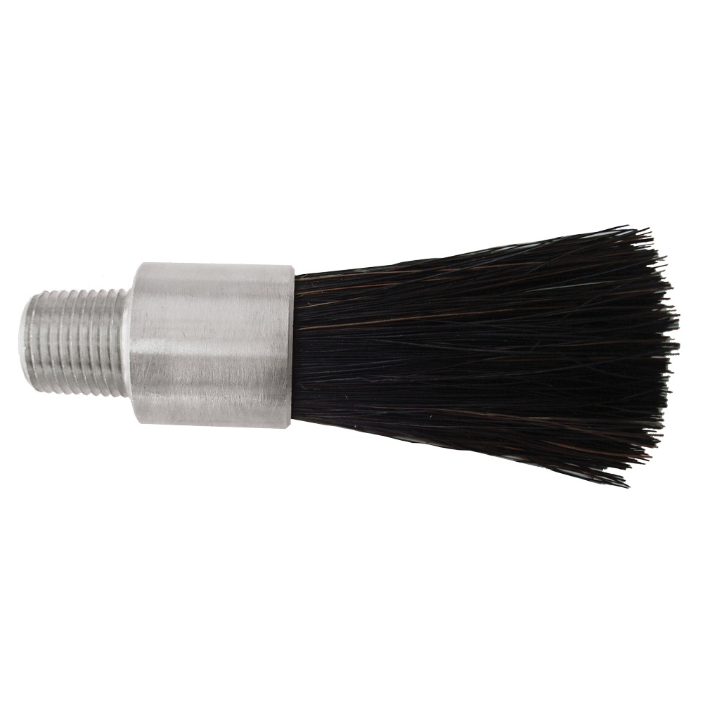 5/8" Diameter Body, Black Horse Hair Fill, .125" Orifice, Male Thread, Flow Thru Brush