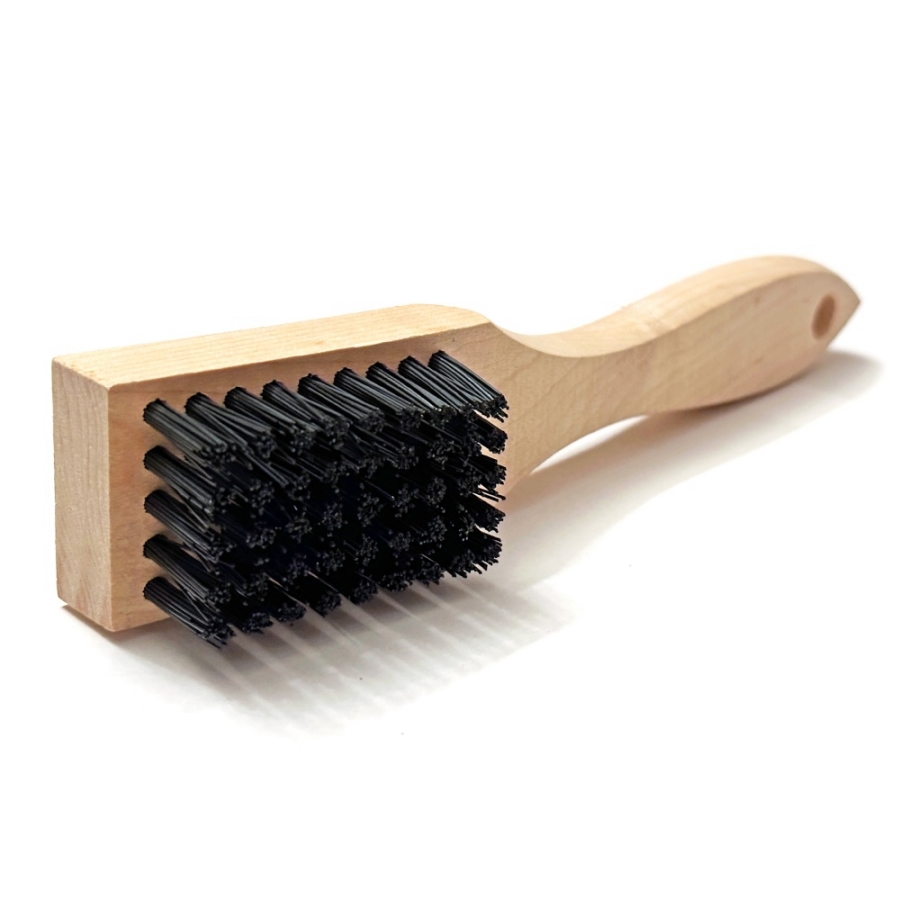 Glasgow Nylon Cleaning Brush 10 Inches Medium Bristles with Wood Handle