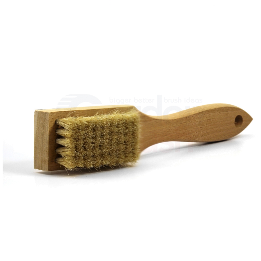 5 x 9 Row Horse Hair Bristle and Shaped Wood Handle Scratch Brush 2
