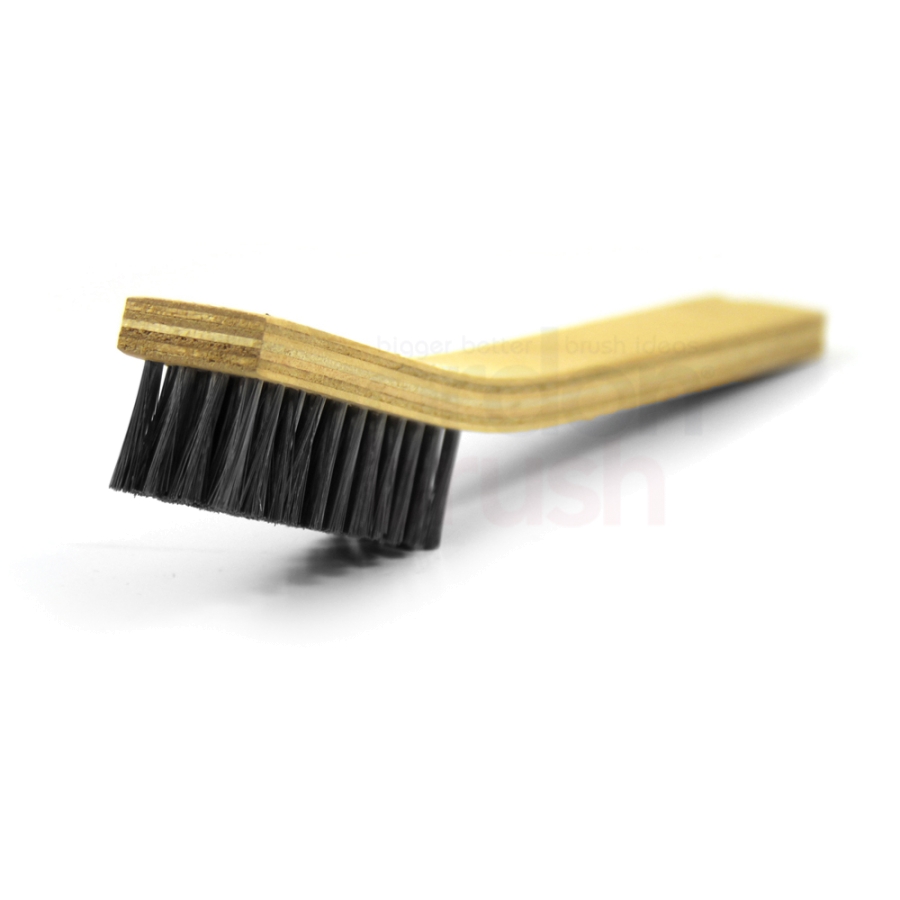 7 x 11 Row (3-staggered rows), 0.006" Stainless Steel Wire and Plywood Handle Heavy Duty, Hand-Laced, Scratch Brush