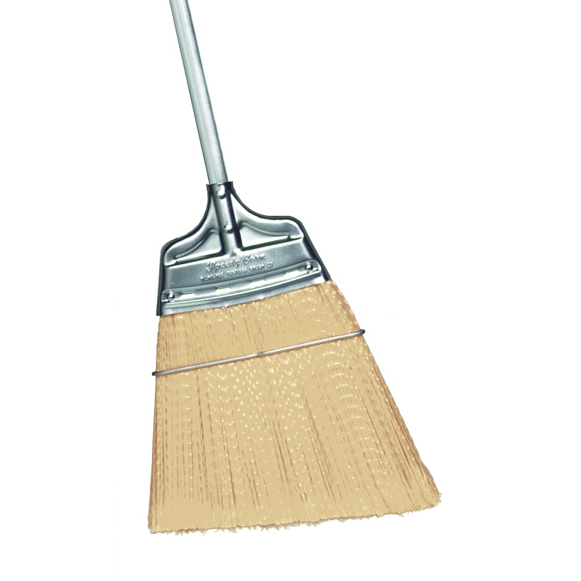 Angled Moderate Stiffness Speedy Corn® Broom with Polypropylene Bristles and Steel Handle