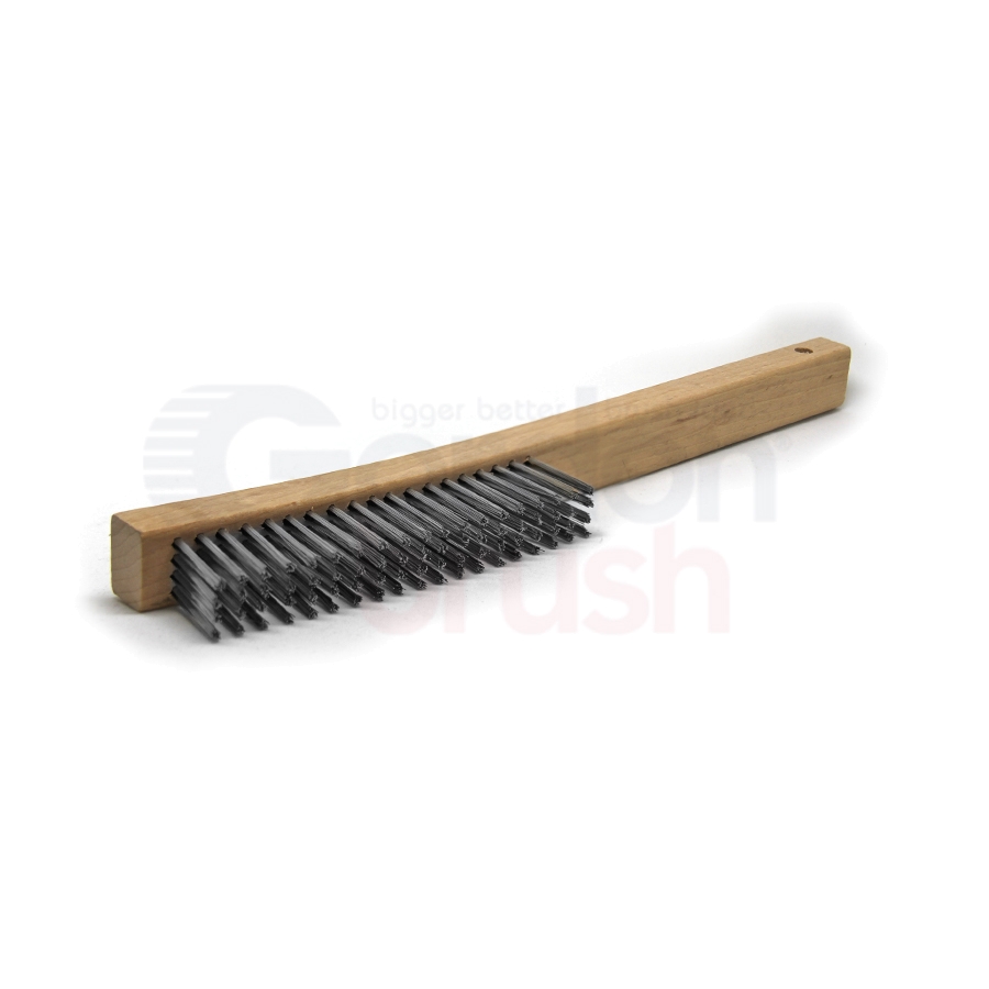 Lightweight Handy Wire Brush 2 row with Slag Hammer and Plastic Handle 