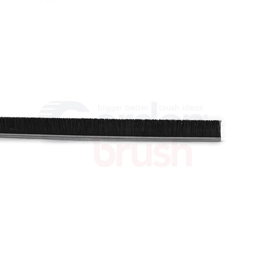 Height 1" No. 4 Channel Strip Brush - .012" Bristle Diameter - Black 100% Conductive Nylon 