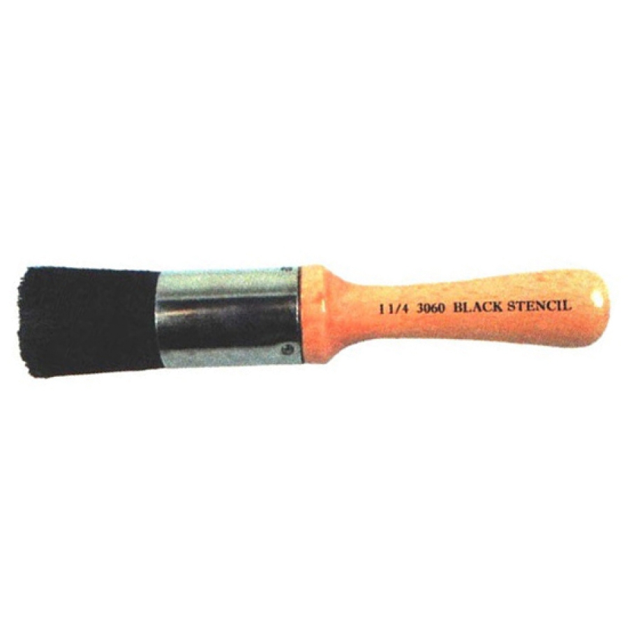 Gordon Brush 3060-01025 Large Black Stencil Brush 1. 25, Case of 12