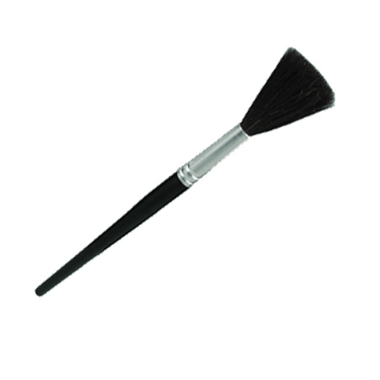 Round Black Goat Hair Flat Trim Fingerprint Brush