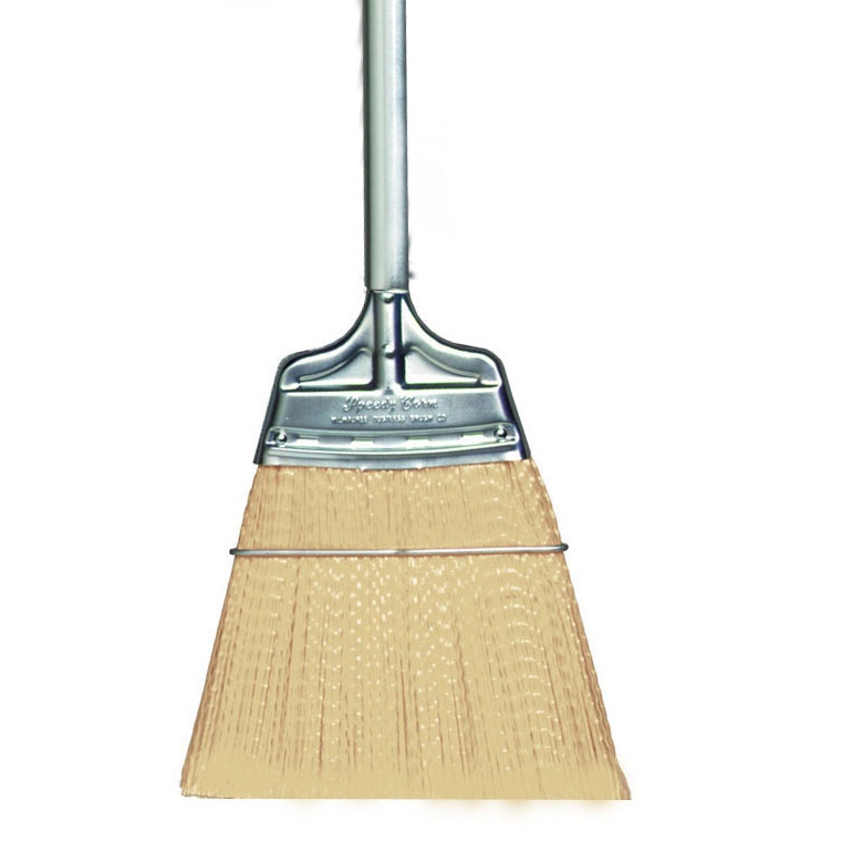 Straight Moderate Stiffness Speedy Corn® Broom with Polypropylene Bristles and Steel Handle