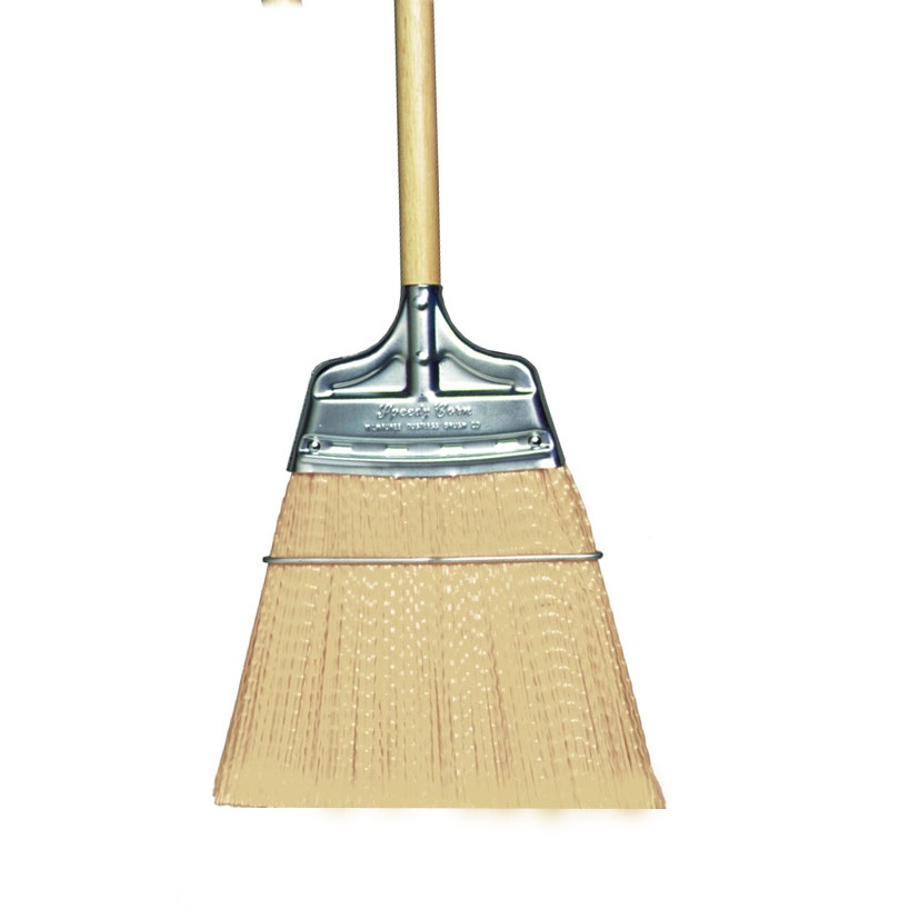 Straight-Moderate Stiffness Speedy Corn® Broom with Polypropylene Bristles and Wood Handle